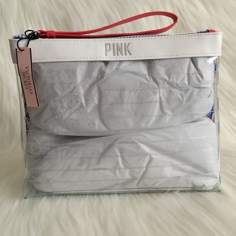 PINK VS Americana Beauty Makeup Bag NWT - Picture 3 of 8